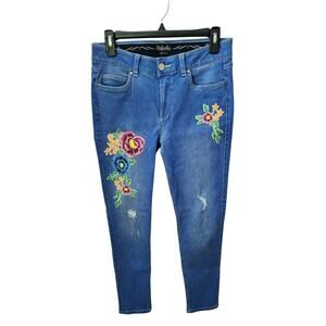 Rafaella Weekend Floral Applique‎ Slimming Straight Womens 4
